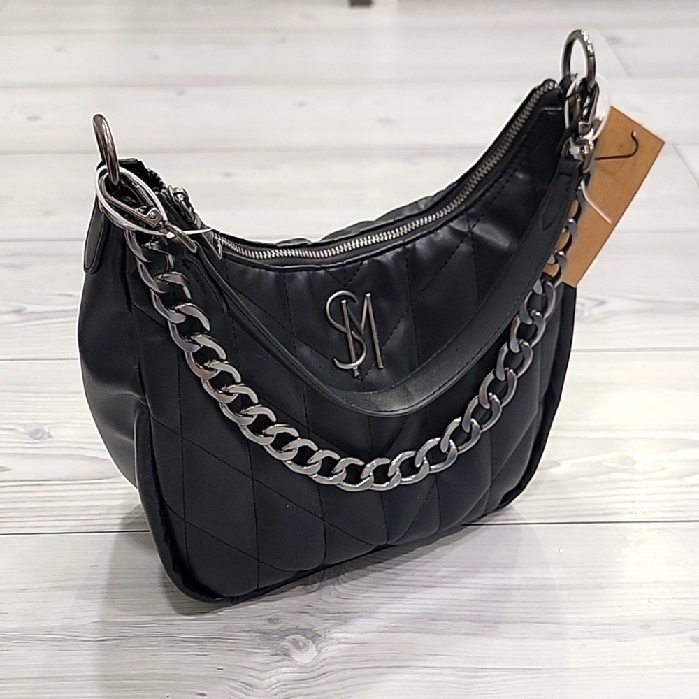 Steve Madden Black Shoulder Bag With Thick Chain Detail